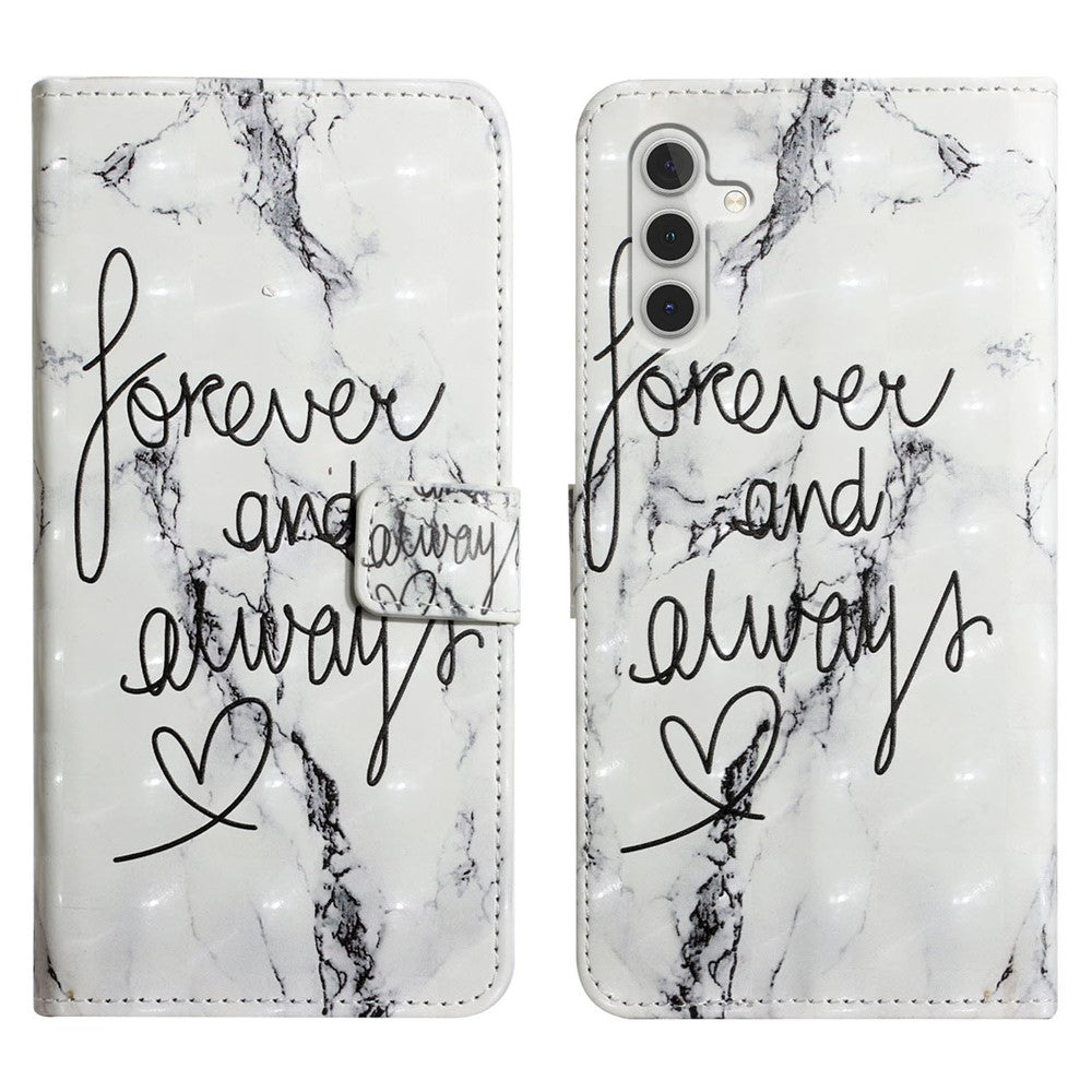 Til Samsung Galaxy A15 5G Cover Læder Anti-Fald 3D Mønsterprint Telefoncover