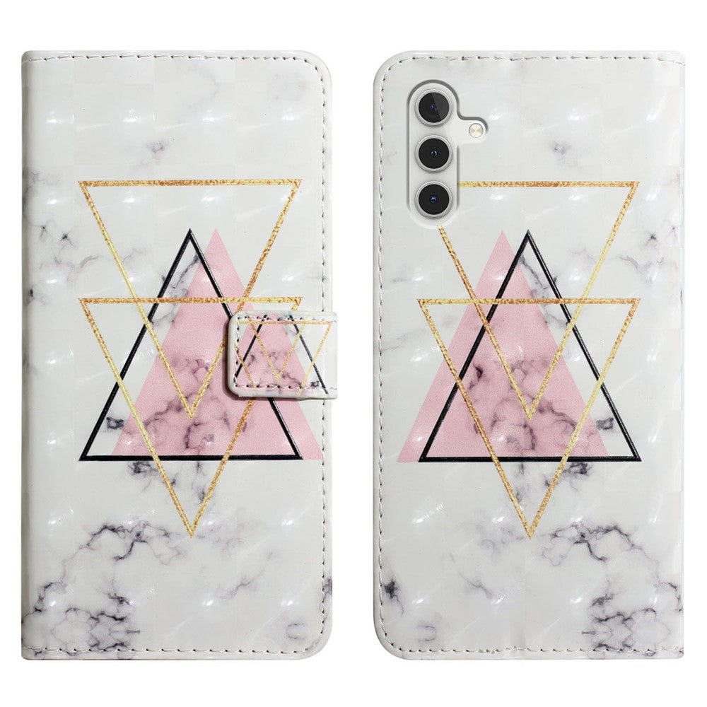 Til Samsung Galaxy A15 5G Cover Læder Anti-Fald 3D Mønsterprint Telefoncover