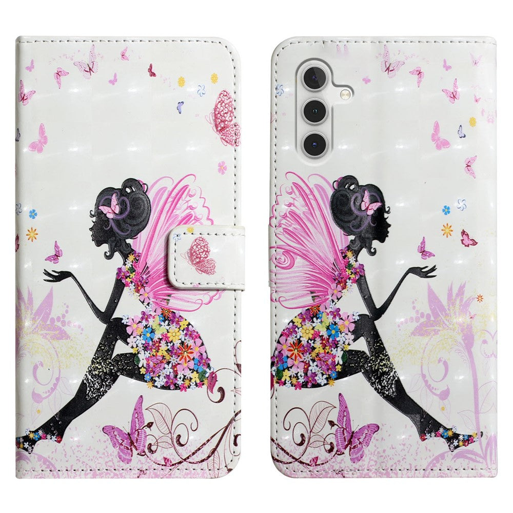 Til Samsung Galaxy A15 5G Cover Læder Anti-Fald 3D Mønsterprint Telefoncover