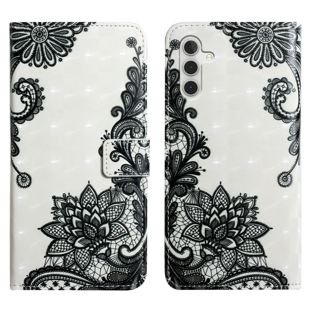 Til Samsung Galaxy A15 5G Cover Læder Anti-Fald 3D Mønsterprint Telefoncover