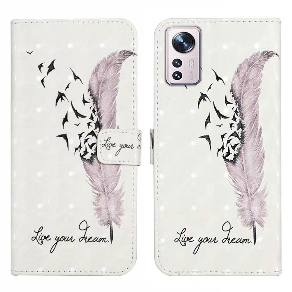 For Xiaomi 12 Pro 5G / 12 Pro (Dimensity) 5G / 12S Pro 5G Case 3D Pattern Magnetic Wallet Phone Cover