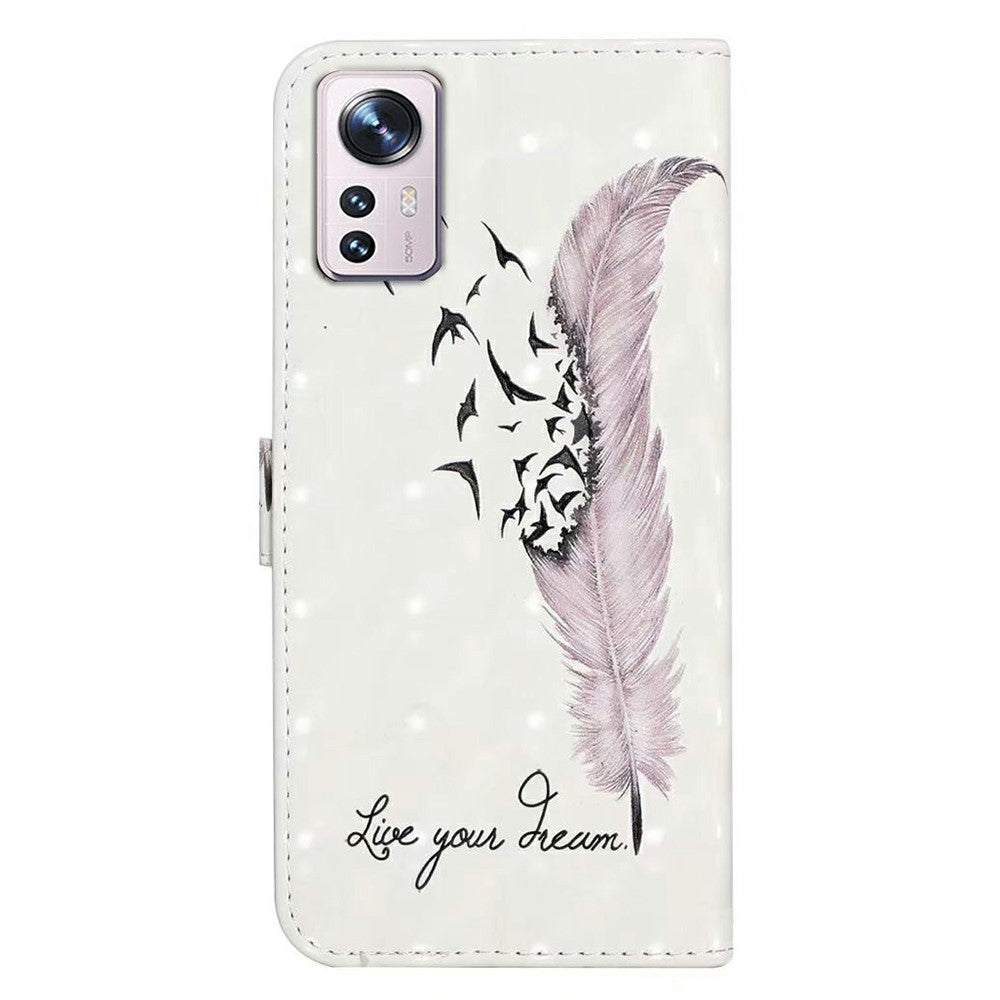 For Xiaomi 12 Pro 5G / 12 Pro (Dimensity) 5G / 12S Pro 5G Case 3D Pattern Magnetic Wallet Phone Cover
