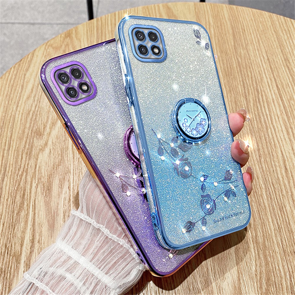 KADEM For Samsung Galaxy A22 5G (EU Version) Case Ring Kickstand TPU Mobile Phone Cover