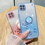 KADEM For Samsung Galaxy A22 5G (EU Version) Case Ring Kickstand TPU Mobile Phone Cover