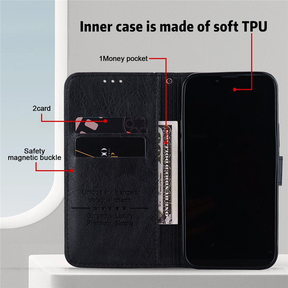 Til Samsung Galaxy A05s 4G Slim-Fit Telefoncover PU-læder Pung Mobiltelefon Stand Cover