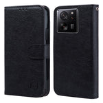 Cell Phone Stand Cover for Xiaomi 13T / 13T Pro / Redmi K60 Ultra Solid Color PU Leather Wallet Case