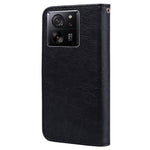 Cell Phone Stand Cover for Xiaomi 13T / 13T Pro / Redmi K60 Ultra Solid Color PU Leather Wallet Case