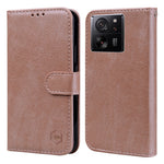 Cell Phone Stand Cover for Xiaomi 13T / 13T Pro / Redmi K60 Ultra Solid Color PU Leather Wallet Case