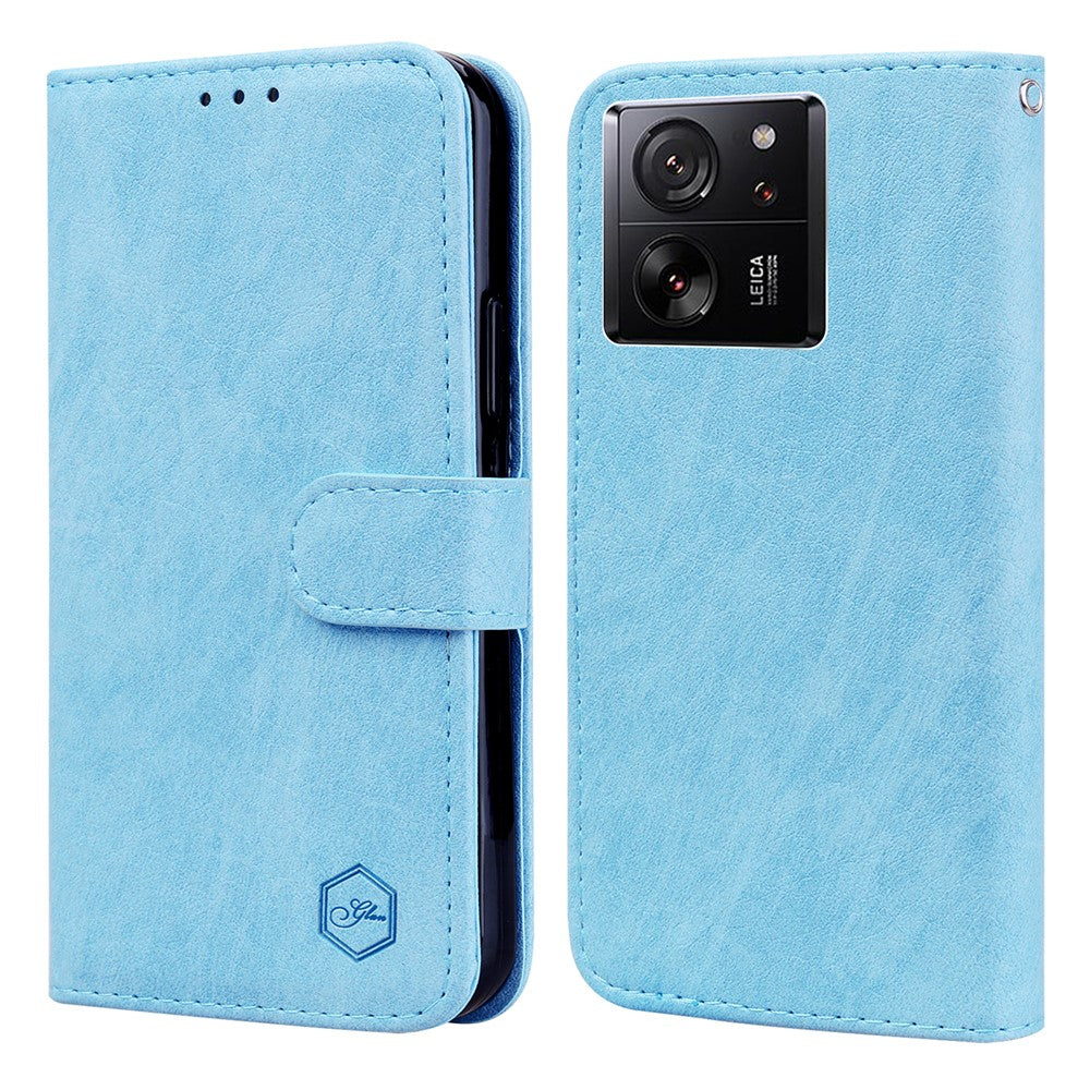 Cell Phone Stand Cover for Xiaomi 13T / 13T Pro / Redmi K60 Ultra Solid Color PU Leather Wallet Case