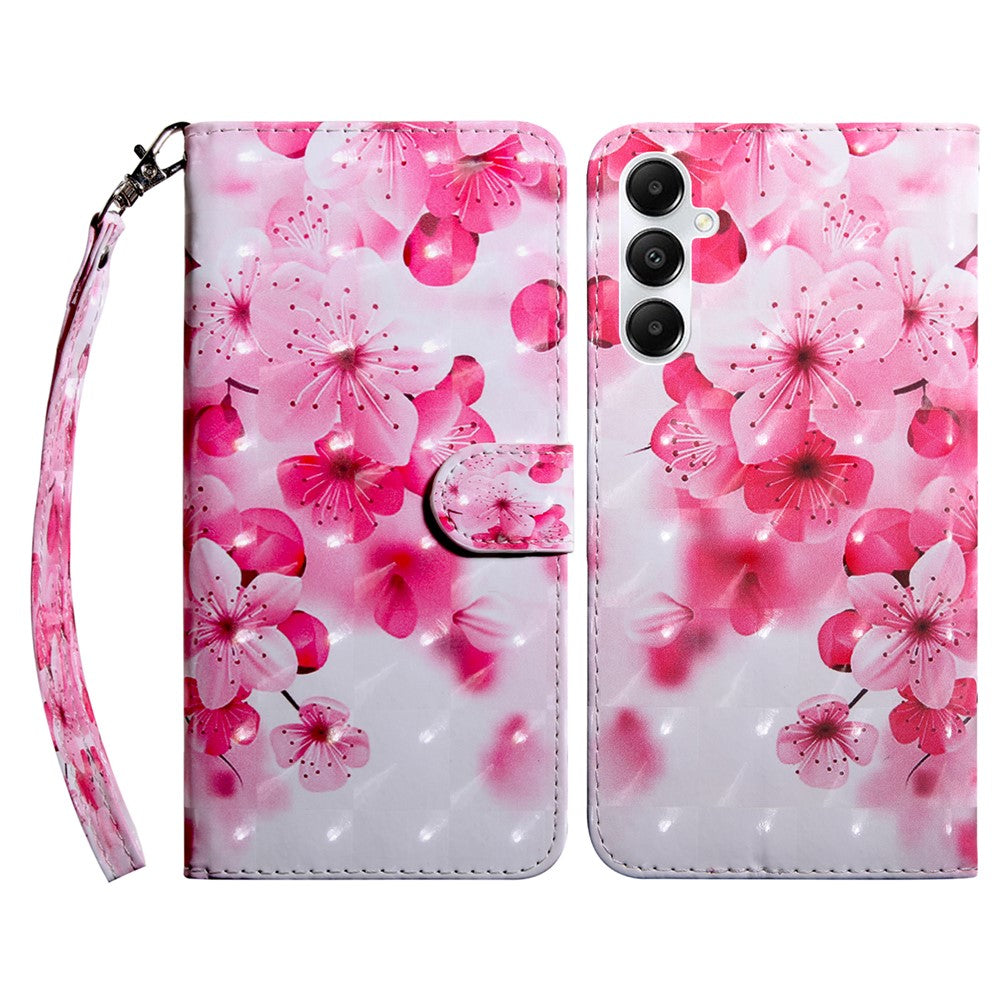 Til Samsung Galaxy A15 4G cover læderpung 3D mønsterprint telefoncover