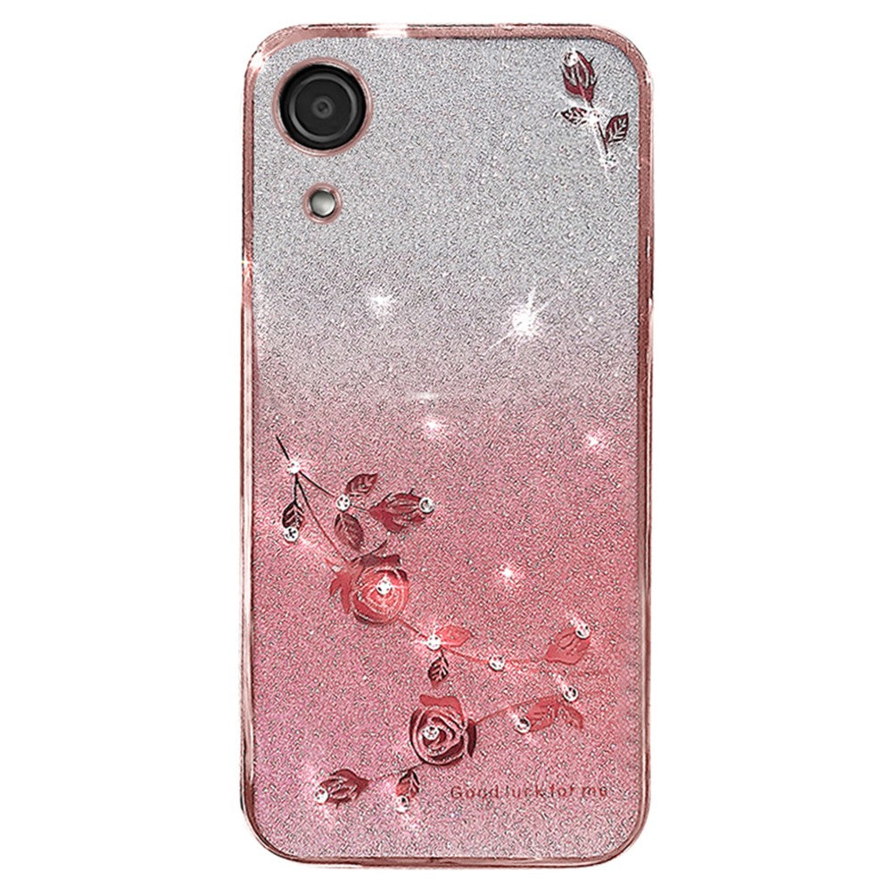 KADEM For Samsung Galaxy A03 Core Case Rhinestone Decor Glitter TPU Cellphone Cover