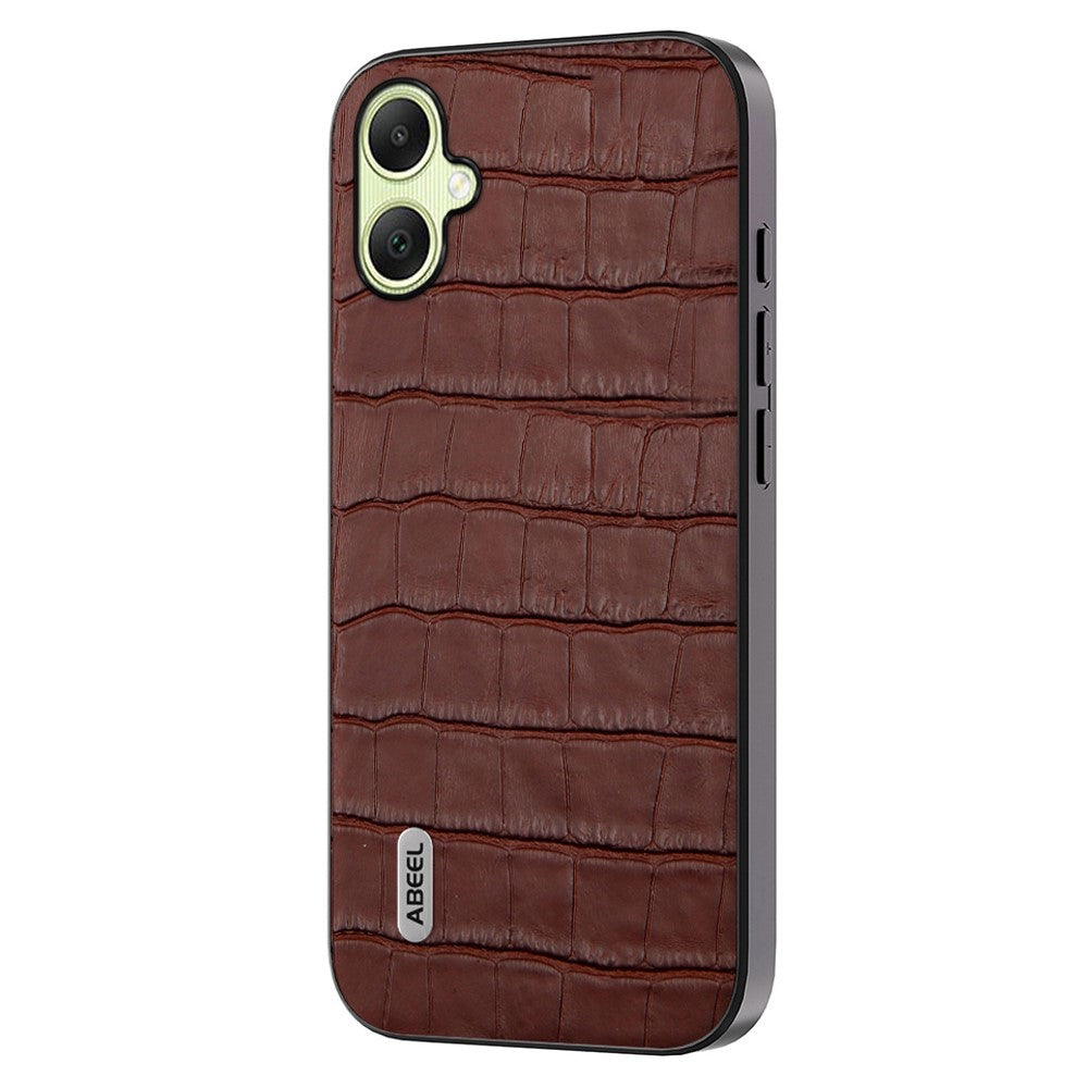 ABEEL For Samsung Galaxy A05 4G Case Genuine Cow Leather Coated Back Phone Cover