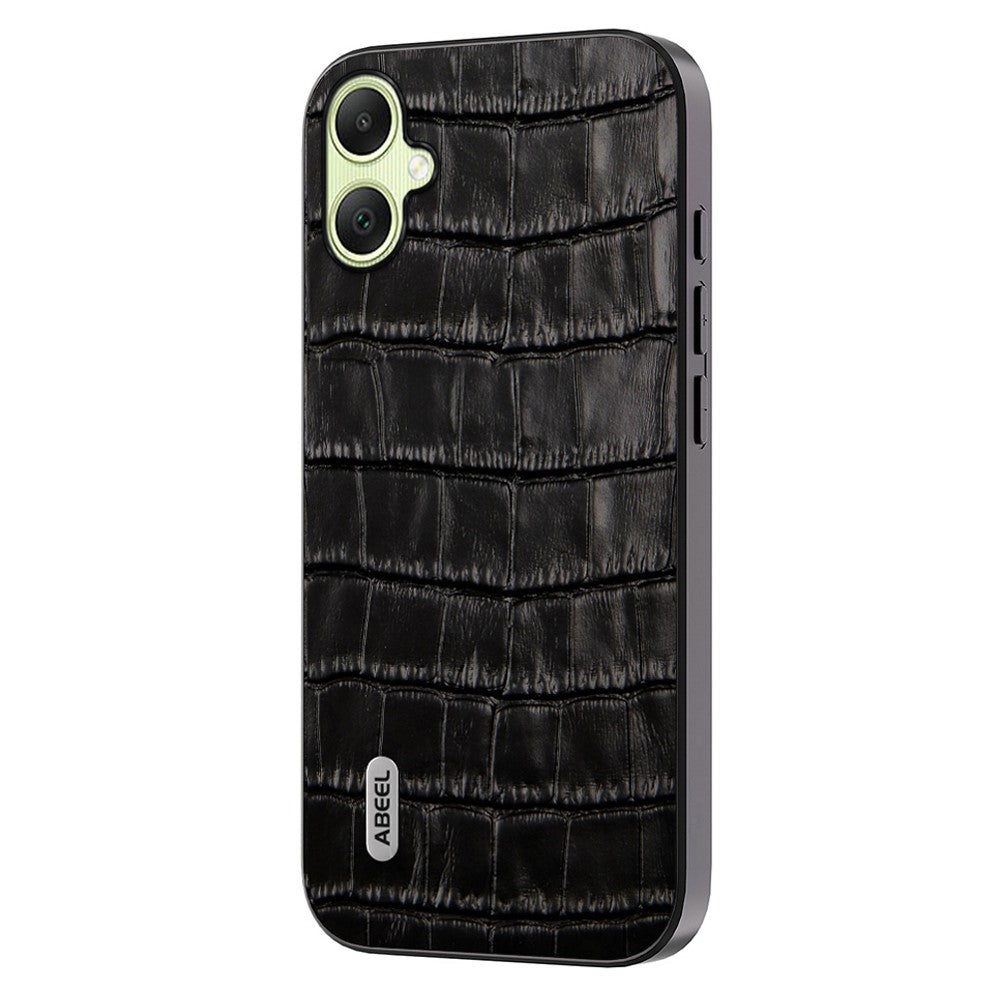 ABEEL For Samsung Galaxy A05 4G Case Genuine Cow Leather Coated Back Phone Cover