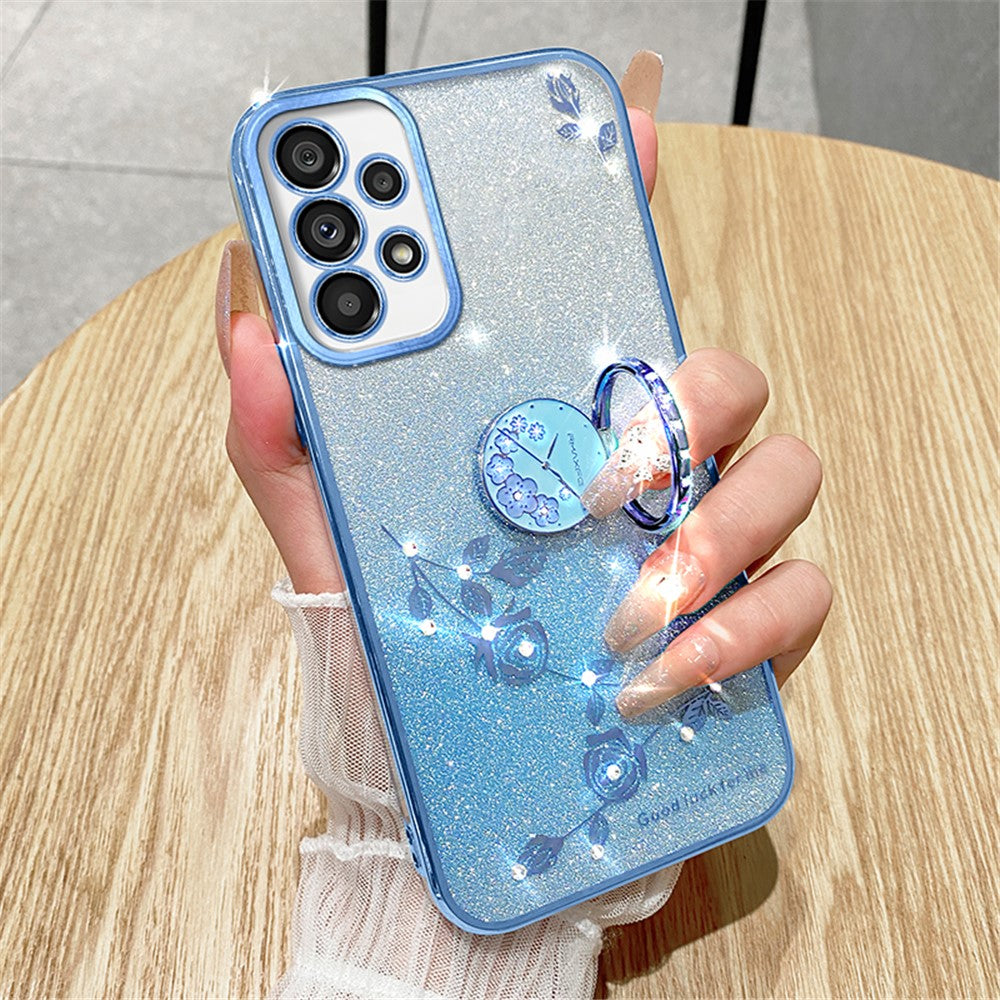 KADEM til Samsung Galaxy A52 4G / A52 5G / A52s 5G TPU Cover Glitter Stander Telefon Cover