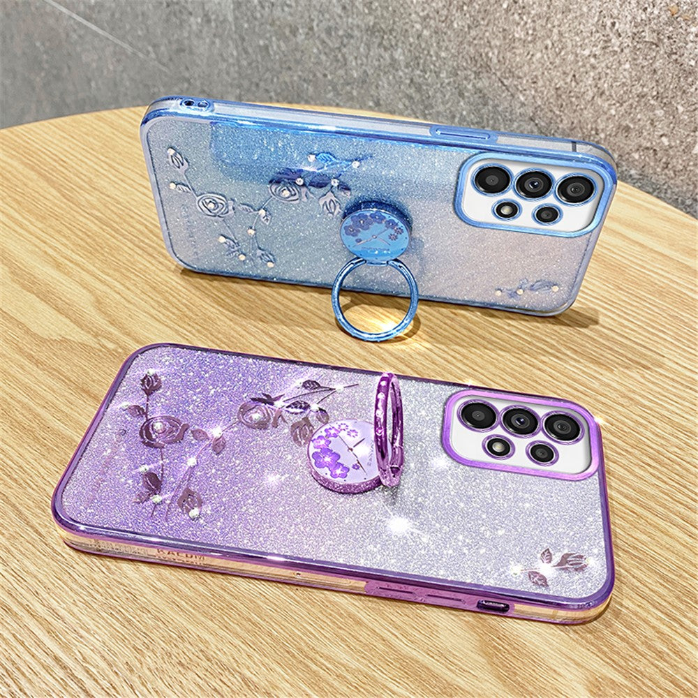 KADEM til Samsung Galaxy A52 4G / A52 5G / A52s 5G TPU Cover Glitter Stander Telefon Cover
