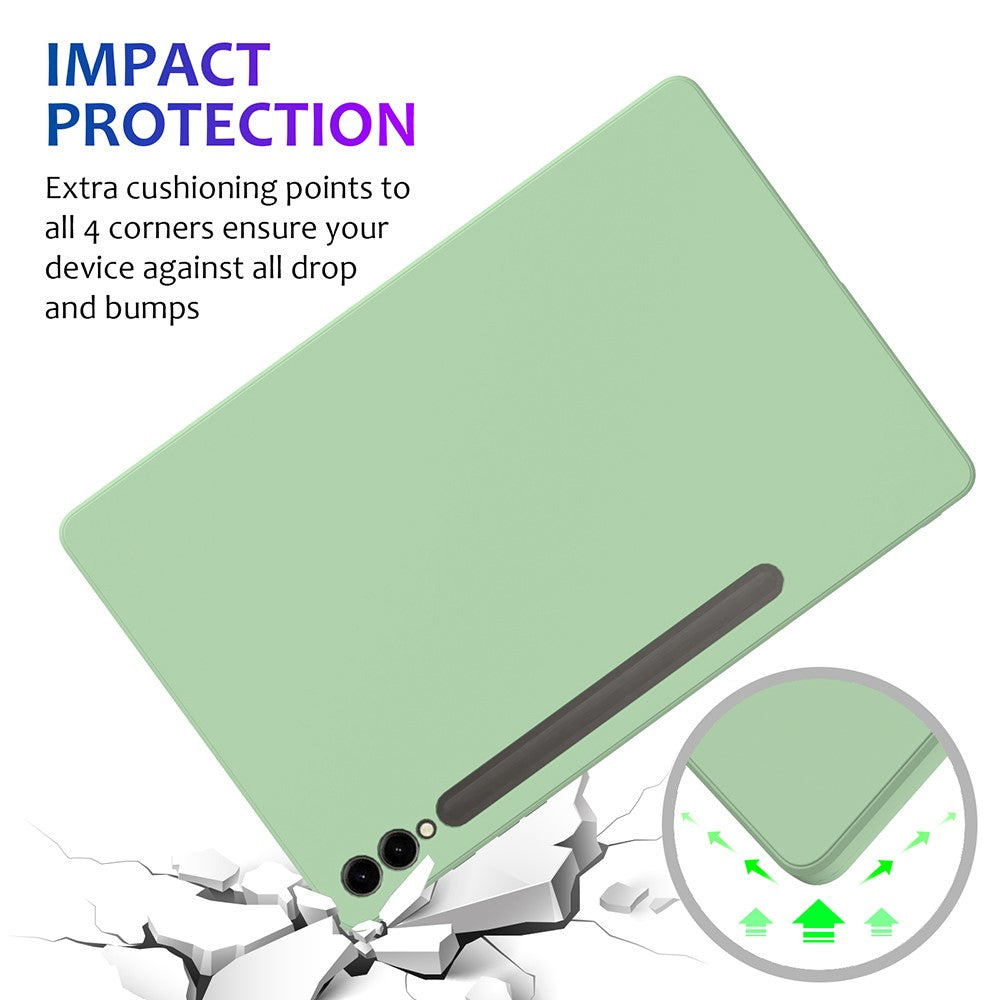 Til Samsung Galaxy Tab S9+ cover – ridsefast flydende silikonecover