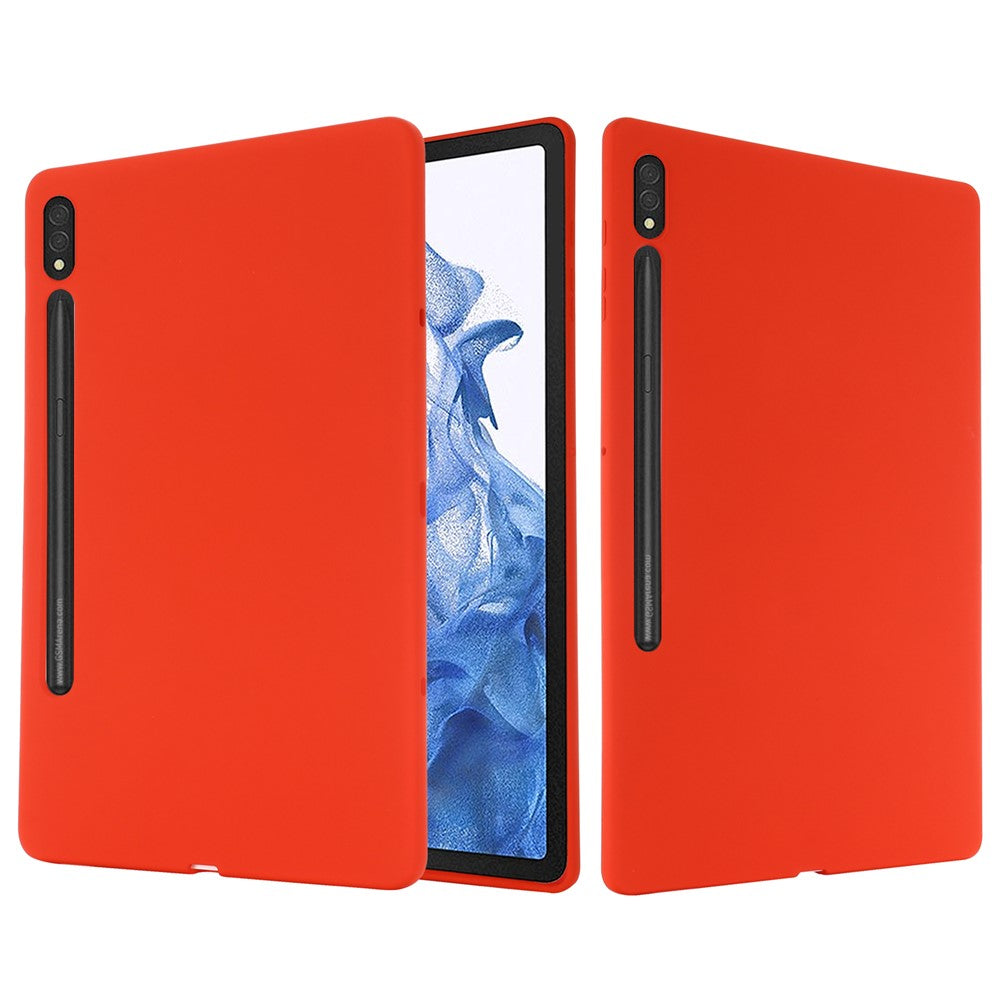 Til Samsung Galaxy Tab S9 Ultra Flydende Silikone Cover Mikrofiberforing Tablet Cover