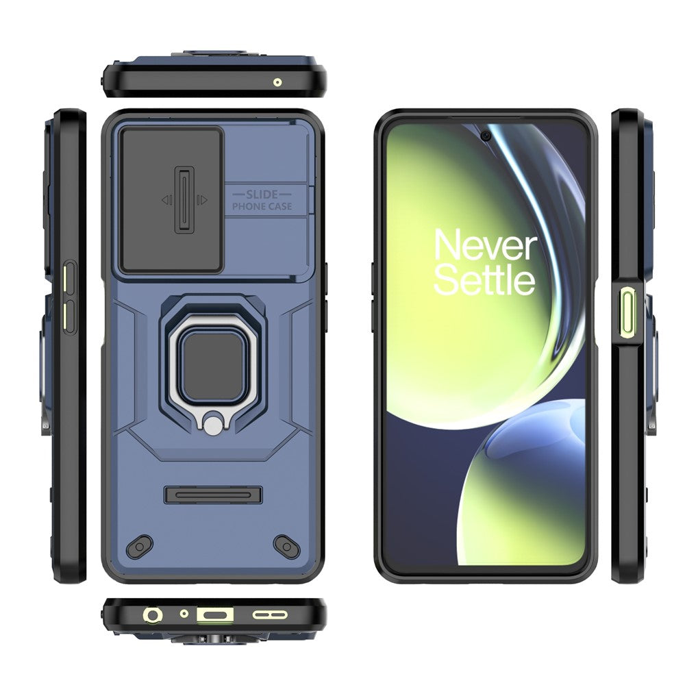 For OnePlus Nord CE 3 Lite 5G / N30 5G Cover Slide Lens Lid PC+TPU Kickstand Telefoncover
