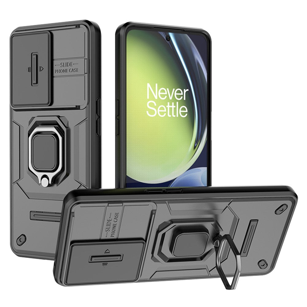 For OnePlus Nord CE 3 Lite 5G / N30 5G Cover Slide Lens Lid PC+TPU Kickstand Telefoncover
