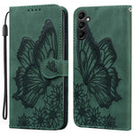For Samsung Galaxy A15 5G Case Big Butterfly Imprinted PU Leather Phone Cover with Wrist Strap