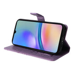 Samsung Galaxy A05s 4G Plånboksfodral Läderfodral med Blommigt Fjärilstryck och Stativ
