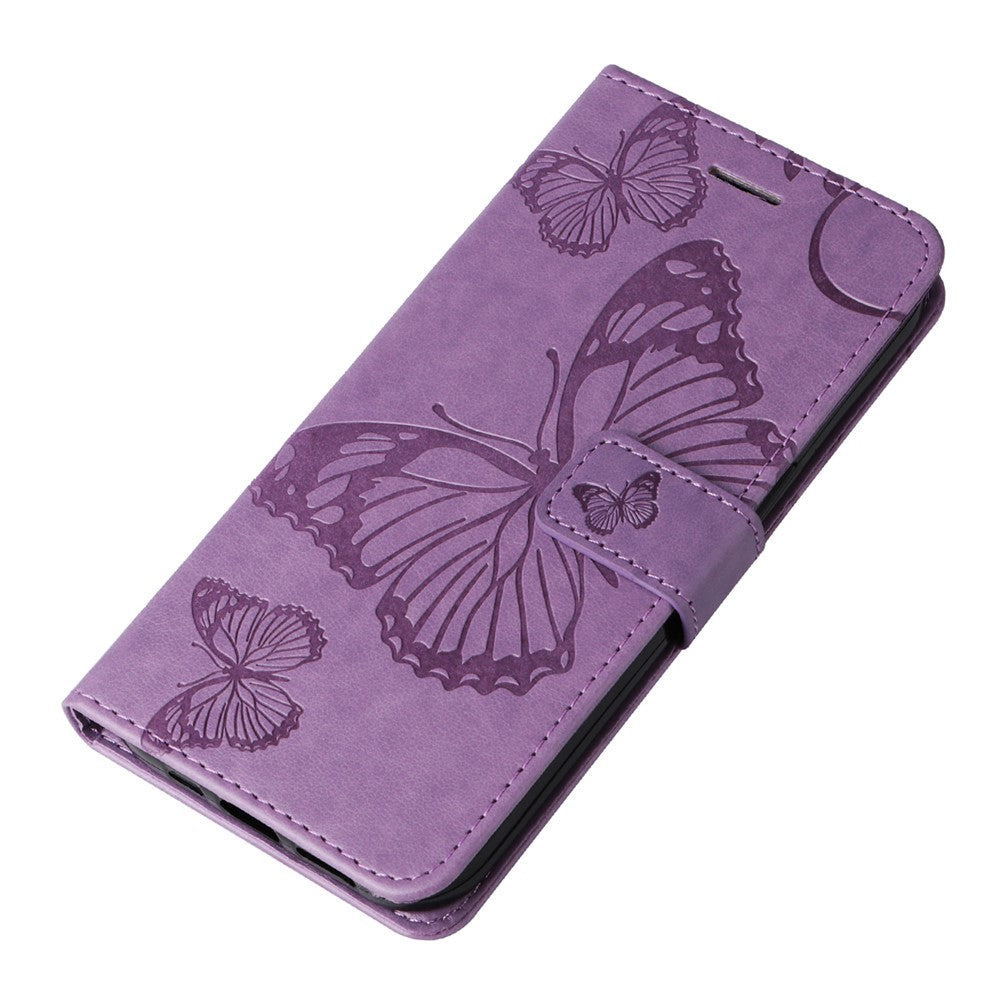 Samsung Galaxy A05s 4G Plånboksfodral Läderfodral med Blommigt Fjärilstryck och Stativ