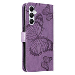 Samsung Galaxy A05s 4G Plånboksfodral Läderfodral med Blommigt Fjärilstryck och Stativ