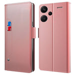 For Xiaomi Redmi Note 13 Pro+ 5G Mirror Design Stand Case PU Leather Phone Cover with Card Slot