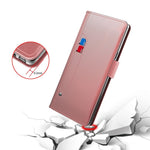 For Xiaomi Redmi Note 13 Pro+ 5G Mirror Design Stand Case PU Leather Phone Cover with Card Slot