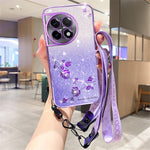 KADEM-etui til OnePlus 11 5G / 11 Pro 5G, TPU-mobilcover med rhinsten, glitter og rem