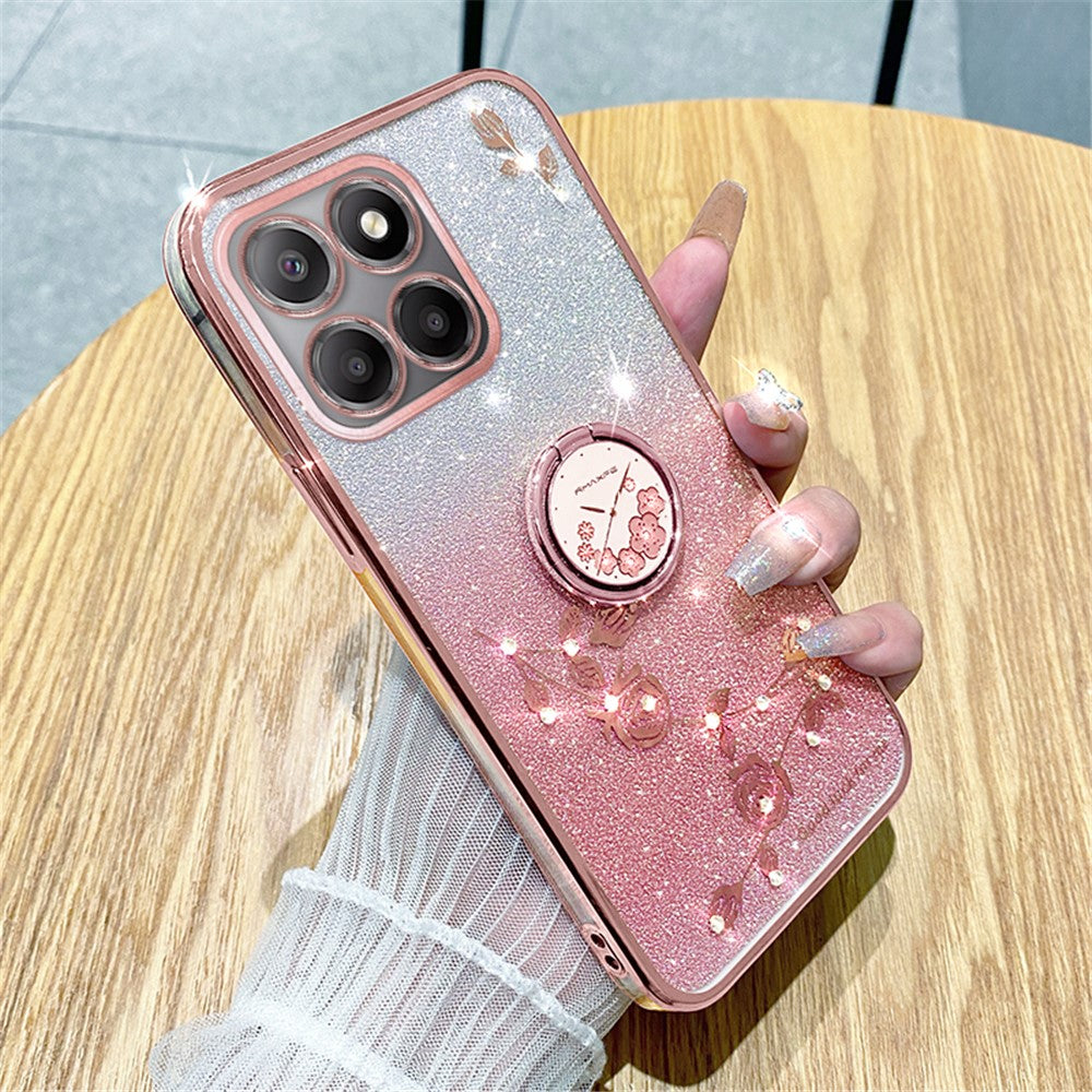 KADEM For Honor X6a 4G Etui Ringholder TPU Telefoncover Kickstand Telefonbeskyttelse