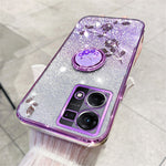 KADEM För Oppo Reno7 4G / F21 Pro 4G / F21s Pro 4G / Reno8 4G Fodral Kickstand TPU Glitter mobilskydd