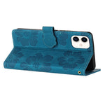 For Samsung Galaxy A05 4G etui med præget blomstermønster i PU-læder, tegnebogstelefoncover