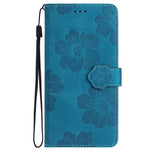 For Samsung Galaxy A05 4G etui med præget blomstermønster i PU-læder, tegnebogstelefoncover