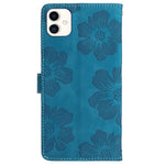 For Samsung Galaxy A05 4G etui med præget blomstermønster i PU-læder, tegnebogstelefoncover