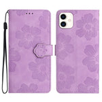 For Samsung Galaxy A05 4G etui med præget blomstermønster i PU-læder, tegnebogstelefoncover