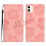 For Samsung Galaxy A05 4G etui med præget blomstermønster i PU-læder, tegnebogstelefoncover