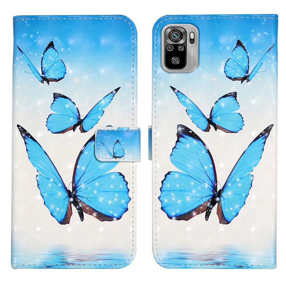 For Xiaomi Redmi Note 10 4G / Note 10S 4G / Poco M5s 4G Case 3D Pattern Flip Phone Cover