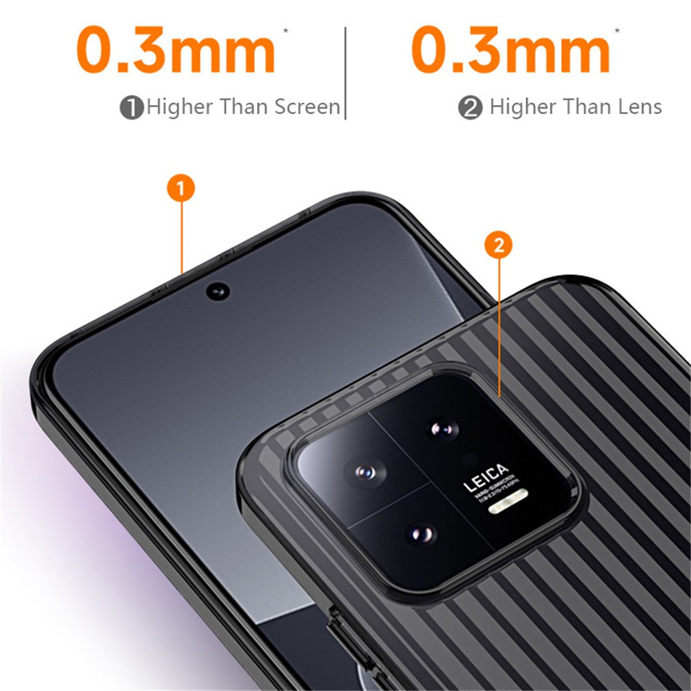 Xiaomi 13-skal, korrugerat textur, fallsäkert hårt PC-mobilskal