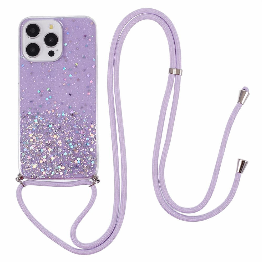 AW Series for iPhone 15 Pro Slim-Fit Phone Shell Epoxy Flexible TPU Case with Lanyard