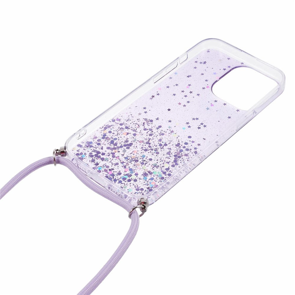 AW Series for iPhone 15 Pro Slim-Fit Phone Shell Epoxy Flexible TPU Case with Lanyard