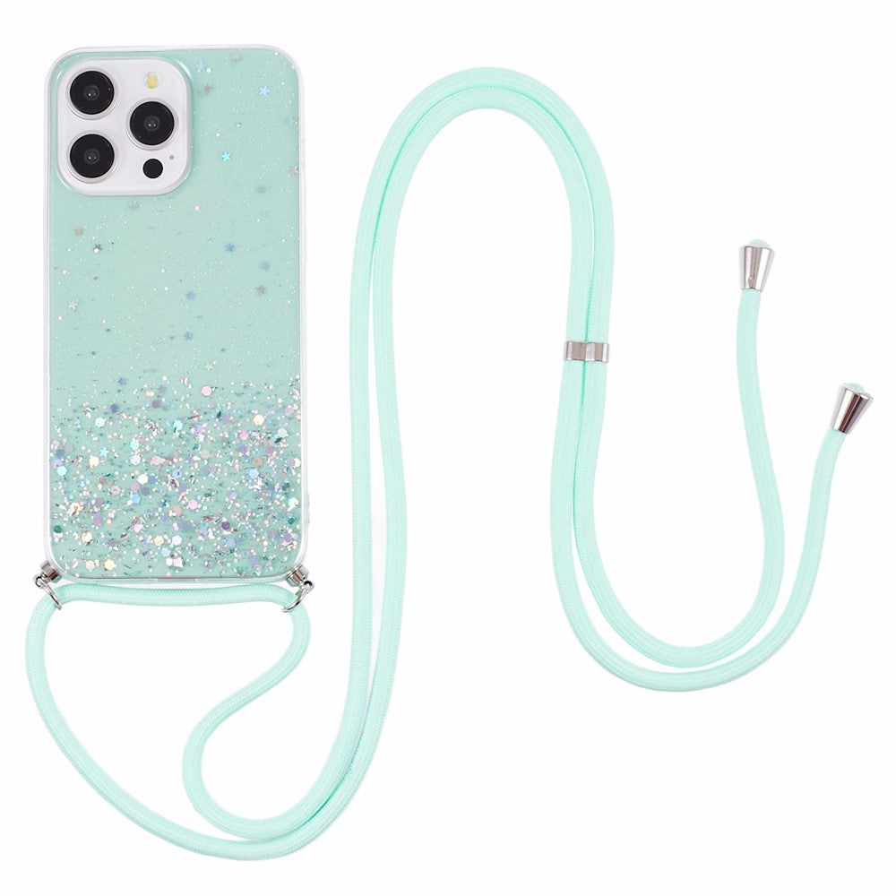 AW Series for iPhone 15 Pro Slim-Fit Phone Shell Epoxy Flexible TPU Case with Lanyard