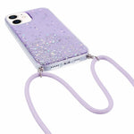 AW Series for iPhone 12 Pro / 12 Case Sparkle Epoxy TPU Phone Shell with Lanyard