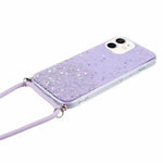 AW Series for iPhone 12 Pro / 12 Case Sparkle Epoxy TPU Phone Shell with Lanyard