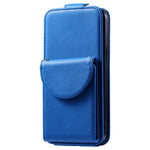 For iPhone 12 / 12 Pro PU Leather + TPU Phone Case Vertical Card Holder Phone Cover with 2 Straps