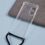 For Oppo A58 4G Case Precise Cutout Soft TPU Clear Phone Cover with Lanyard