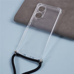For Oppo A58 4G Case Precise Cutout Soft TPU Clear Phone Cover with Lanyard