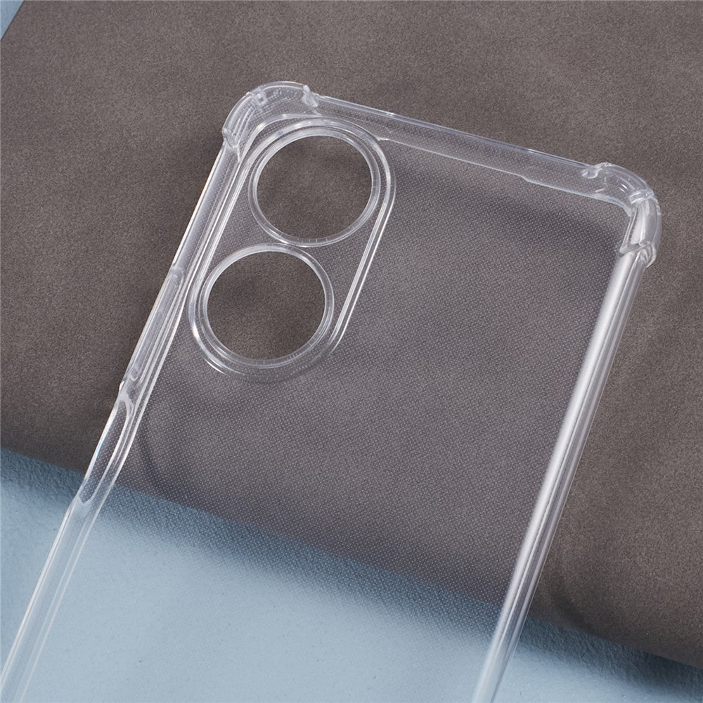For Oppo A58 4G Case Precise Cutout Soft TPU Clear Phone Cover with Lanyard