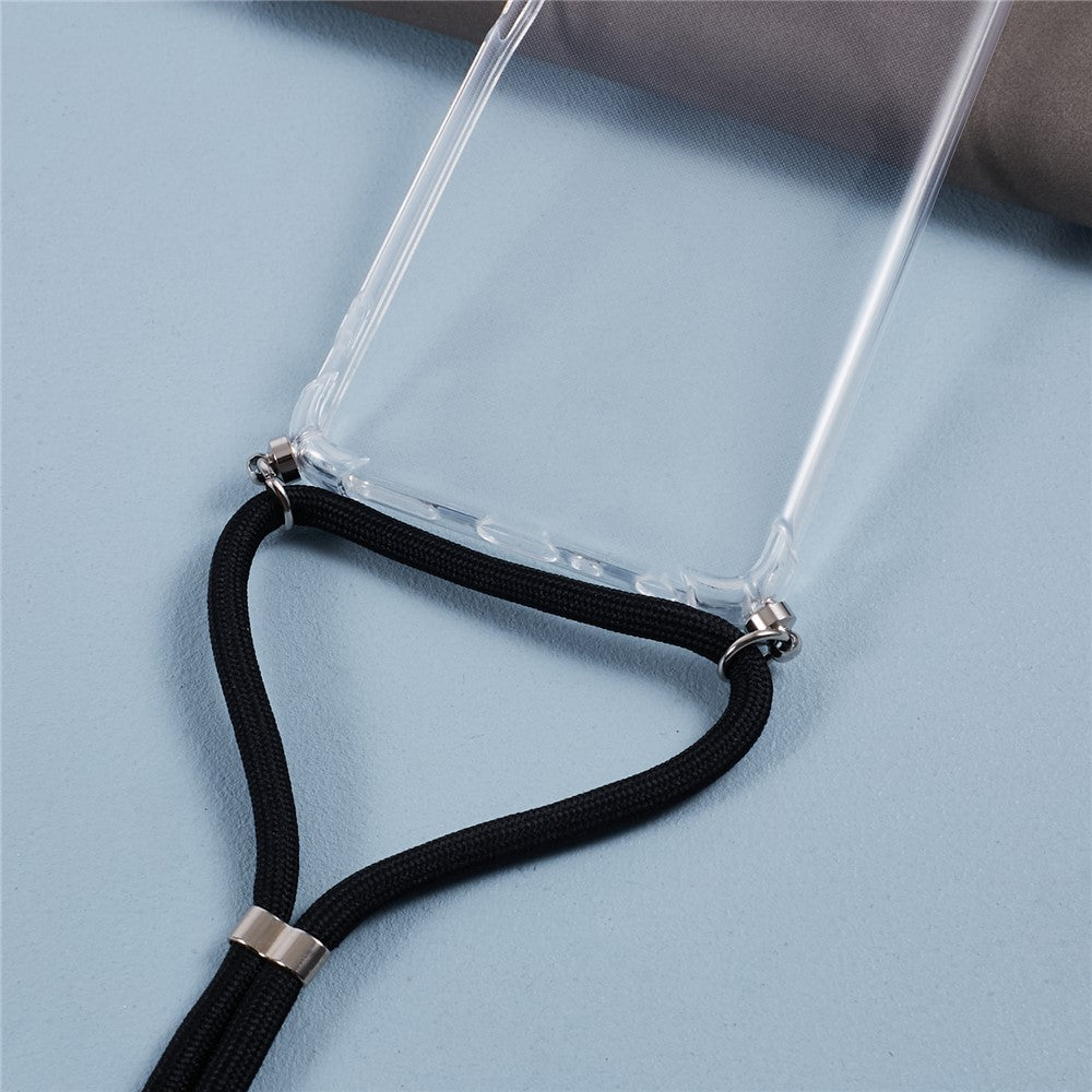 For Oppo A58 4G Case Precise Cutout Soft TPU Clear Phone Cover with Lanyard