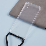 For Samsung Galaxy A05 4G Case Transparent TPU Phone Cover with Lanyard